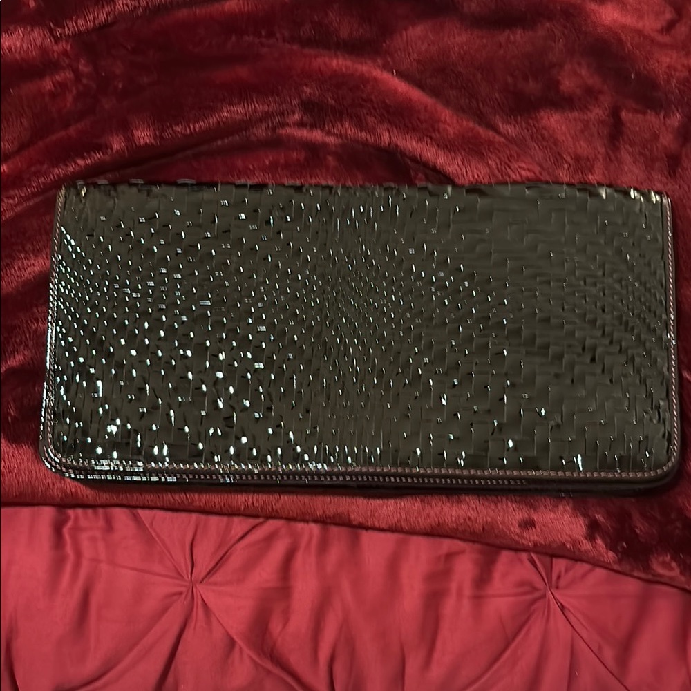 Elegant Black Woven Clutch